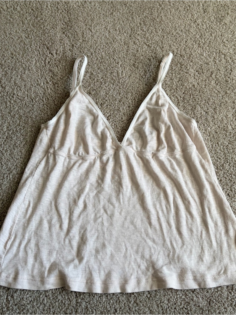 John Galt Brandy Melville White Beige Bohemian Boho Cotton Tank Top Size Small
